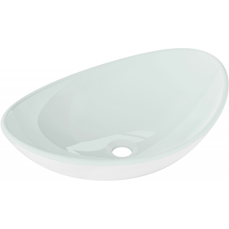 Mexen Sonia lavabo de encimera de vidrio 54 x 37 cm, blanco - 24145430