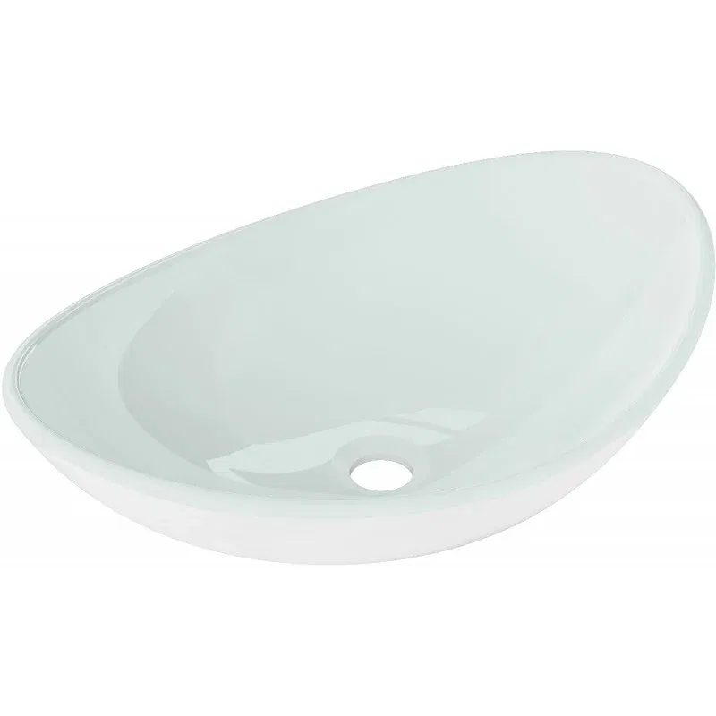 Mexen Sonia lavabo en verre à poser 54 x 37 cm, blanc - 24145430