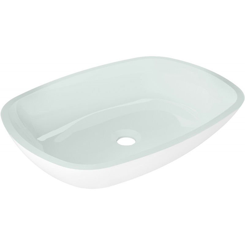 Mexen Araks lavabo sobre encimera de vidrio de 54 x 39 cm, blanco - 24155430