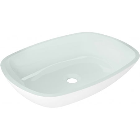 Mexen Araks lavabo en verre à poser 54 x 39 cm, blanc - 24155430