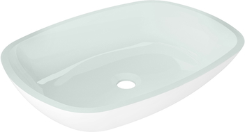 Mexen Araks lavatório de vidro sobre bancada 54 x 39 cm, branco - 24155430