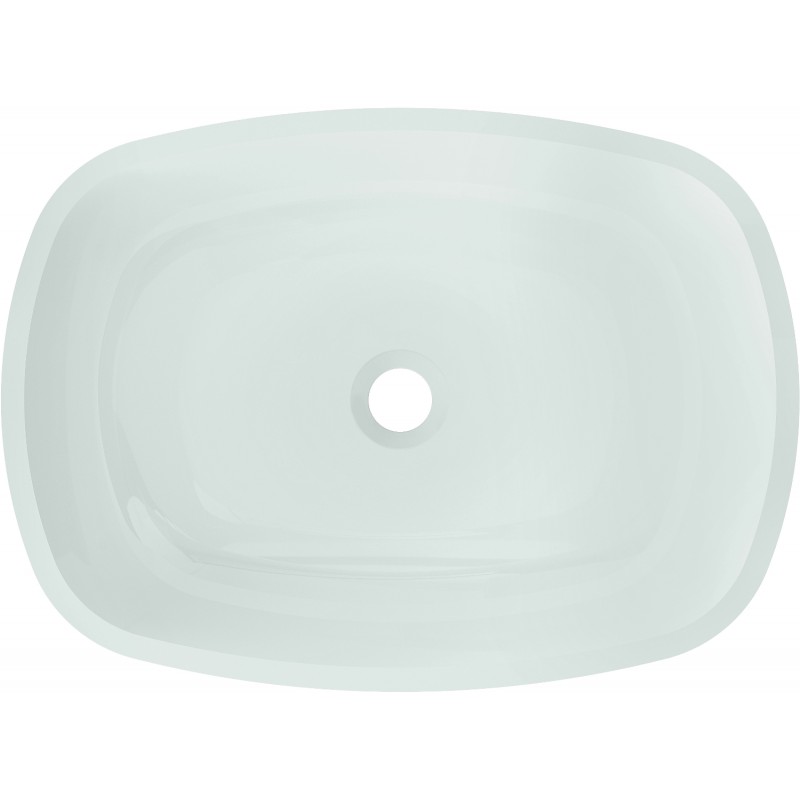 Mexen Araks lavabo sobre encimera de vidrio de 54 x 39 cm, blanco - 24155430