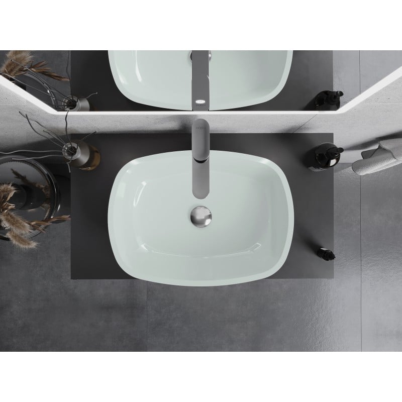 Mexen Araks Glaswaschbecken Aufsatzwaschbecken 54 x 39 cm, weiß - 24155430