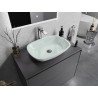 Mexen Araks glazen waskom op het blad 54 x 39 cm, wit - 24155430