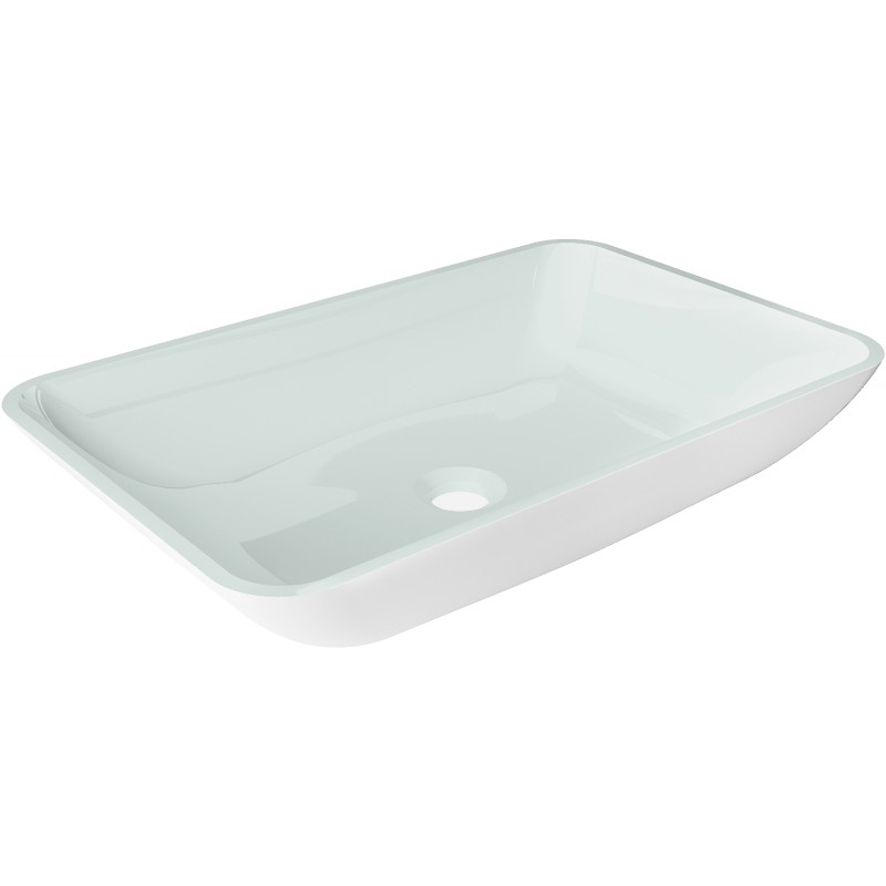 Mexen Megan glazen opbouw waskom 56 x 36 cm, wit - 24135630
