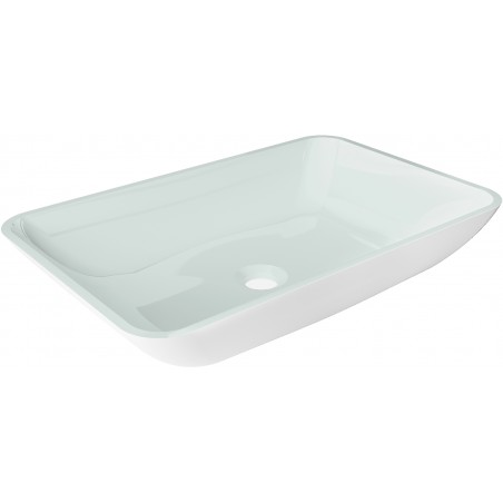 Mexen Megan glazen opbouw waskom 56 x 36 cm, wit - 24135630