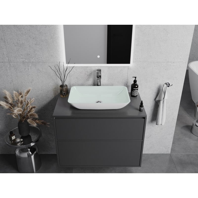 Mexen Megan glass countertop washbasin 56 x 36 cm, white - 24135630