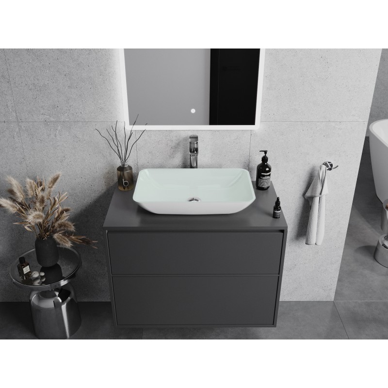 Mexen Megan Glaswaschbecken Aufsatzwaschbecken 56 x 36 cm, weiß - 24135630