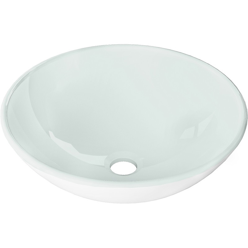 Mexen Mira glazen opzetwastafel 42 x 42 cm, wit - 24124230
