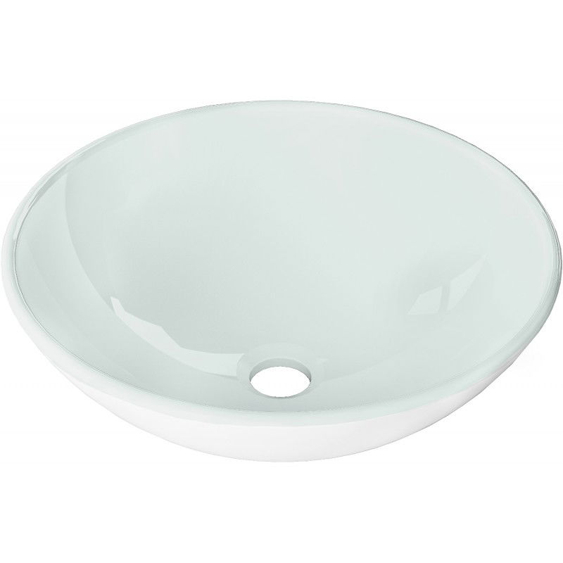 Mexen Mira lavabo en verre à poser 42 x 42 cm, blanc - 24124230