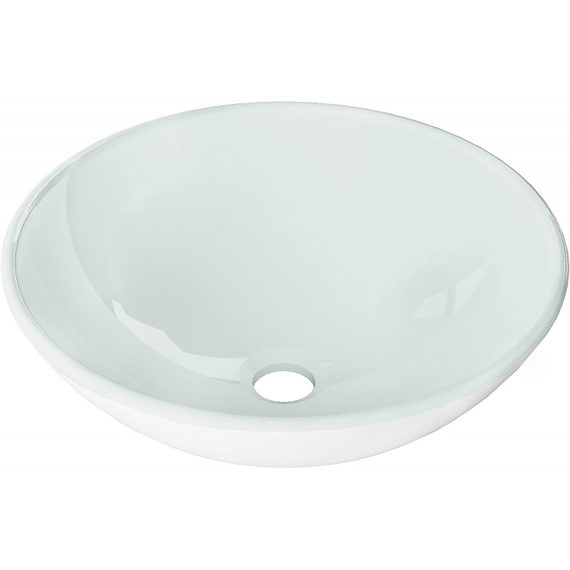 Mexen Mira lavabo en verre sur plan 42 x 42 cm, blanc - 24124230