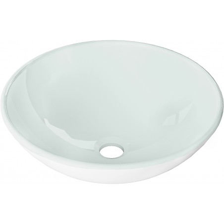 Mexen Mira lavabo en verre sur plan 42 x 42 cm, blanc - 24124230