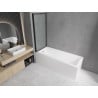 Mexen Cubik rectangular bath 160 x 70 cm with casing and 1-wing screen 80 cm, black pattern - 550316070X9308017070