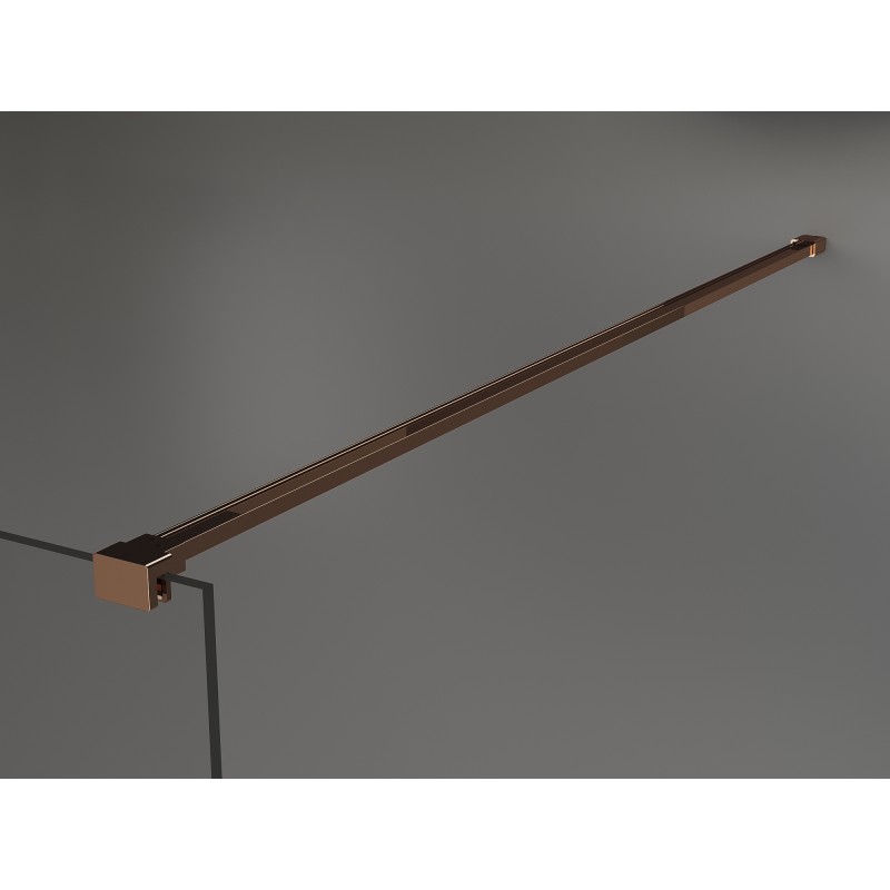 Mexen Kioto parete doccia autoportante 140 x 200 cm, strisce 8 mm, oro rosa - 800-140-002-60-09