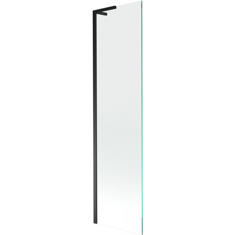 Mexen Next L badwand éénvleugelig 50 x 150 cm, transparant, zwart - 895-050-000-03-00-70