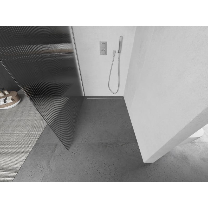 Mexen Kioto L paroi de douche Walk-in 110 x 200 cm, rayures, chrome - 800-110-103-01-09