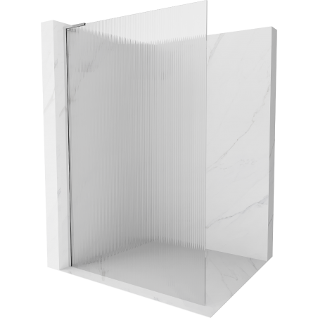 Mexen Kioto L Walk-in Shower Wall 120 x 200 cm, Stripes, Chrome - 800-120-103-01-09