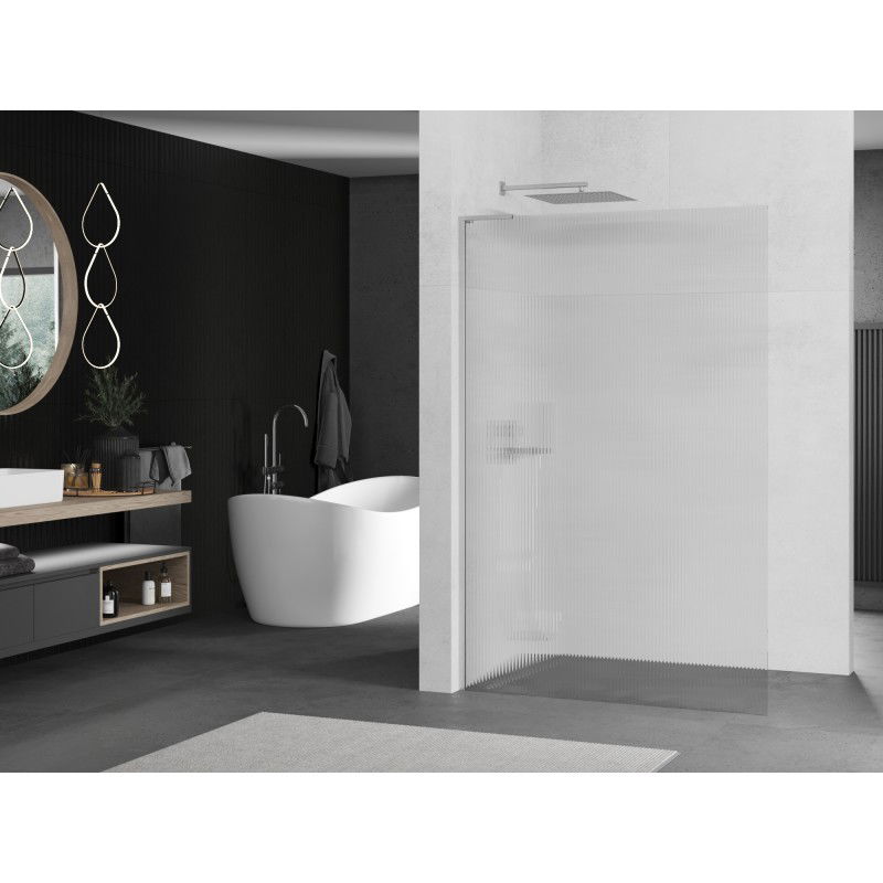 Mexen Kioto L mur de douche Walk-in 120 x 200 cm, rayures, chrome - 800-120-103-01-09