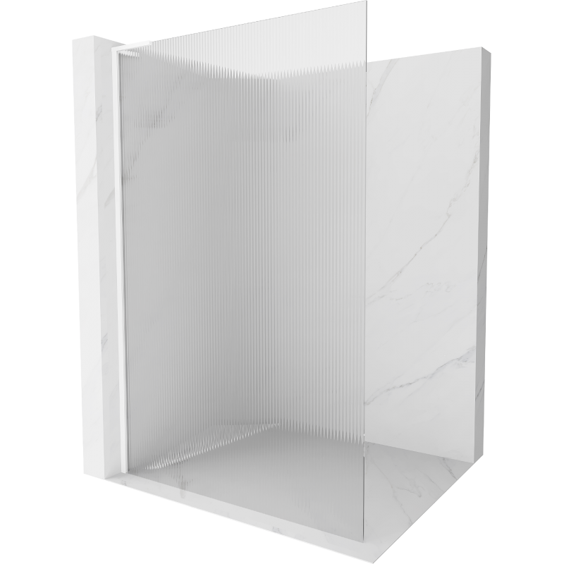 Mexen Kioto L parede de duche Walk-in 80 x 200 cm, riscas, branca - 800-080-103-20-09