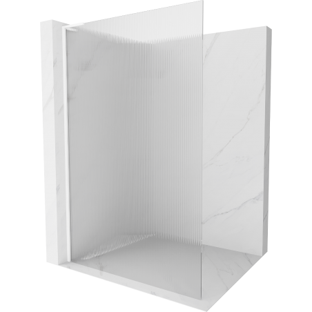 Mexen Kioto L Walk-in Shower Wall 90 x 200 cm, Stripes, White - 800-090-103-20-09