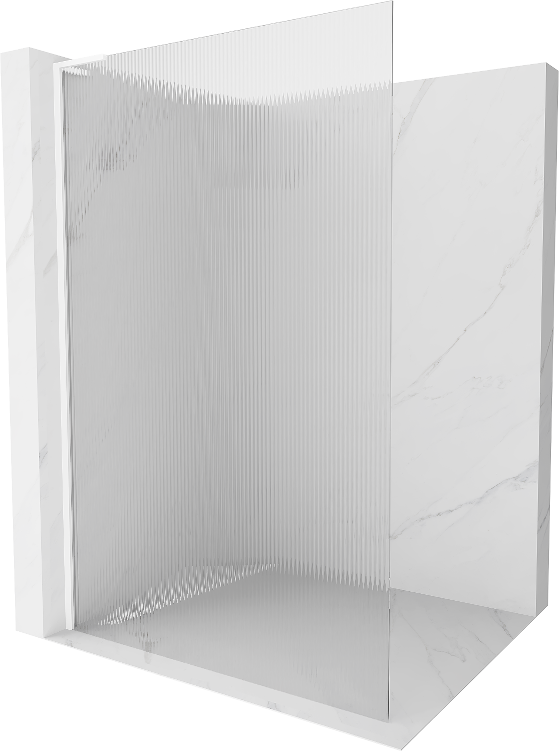 Mexen Kioto L ścianka prysznicowa Walk-in 110 x 200 cm, prążki, biała - 800-110-103-20-09