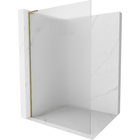 Mexen Kioto L ścianka prysznicowa Walk-in 80 x 200 cm, prążki, złota - 800-080-103-50-09