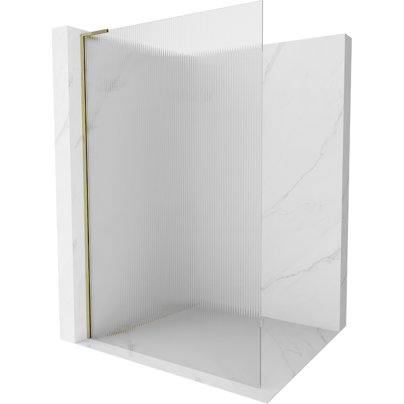 Mexen Kioto L Shower Wall Walk-in 100 x 200 cm, stripes, gold - 800-100-103-50-09