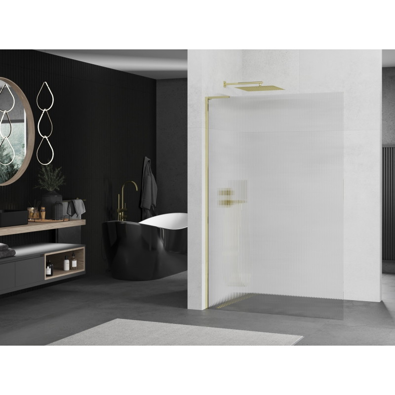 Mexen Kioto L dušisein Walk-in 120 x 200 cm, triibuline, kuldne - 800-120-103-50-09