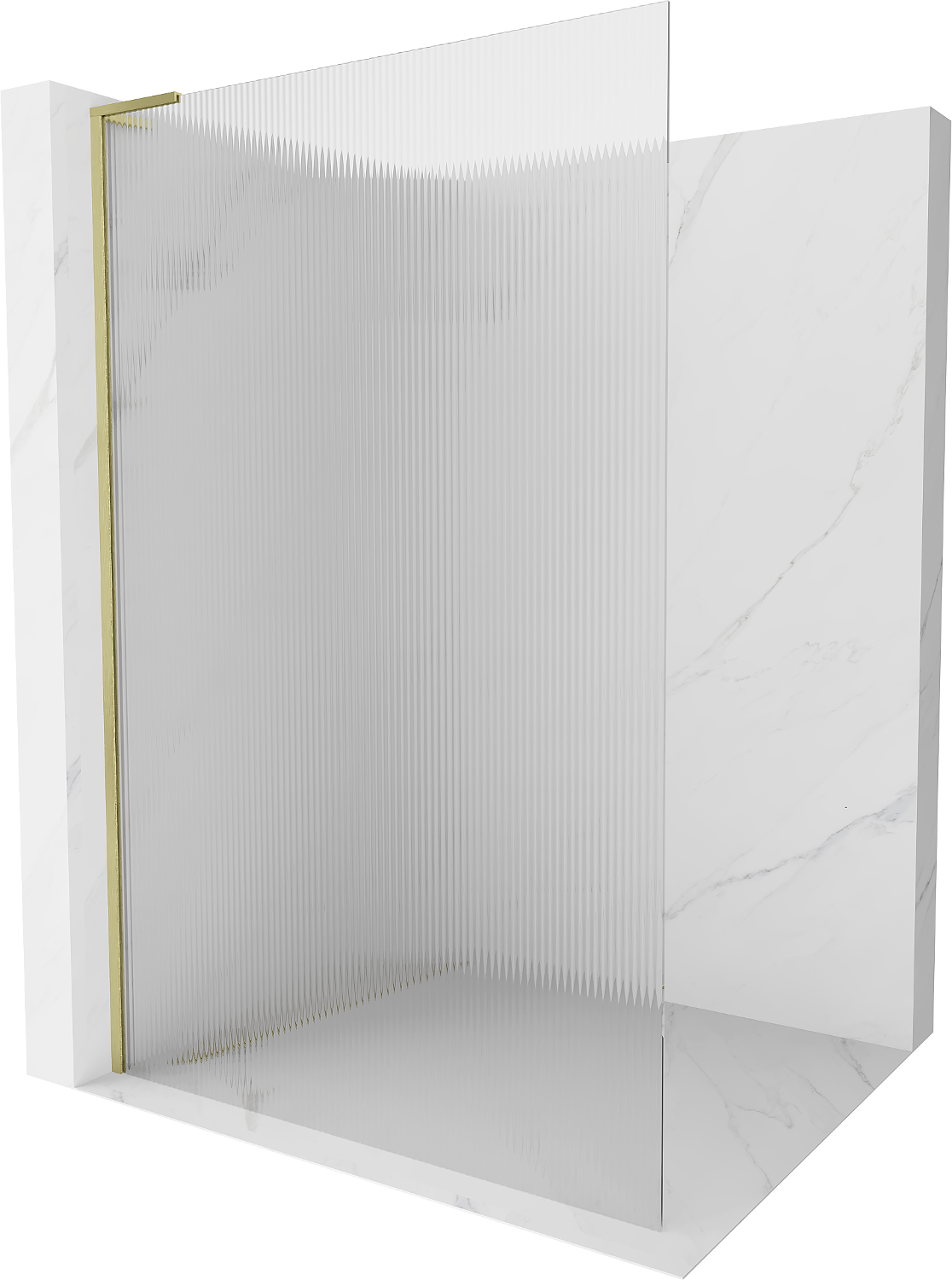 Mexen Kioto L ścianka prysznicowa Walk-in 110 x 200 cm, prążki, złota szczotkowana - 800-110-103-55-09