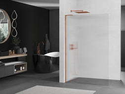 Mexen Kioto L stijena za tuš Walk-in 90 x 200 cm, pruge, ružičasto zlato - 800-090-103-60-09