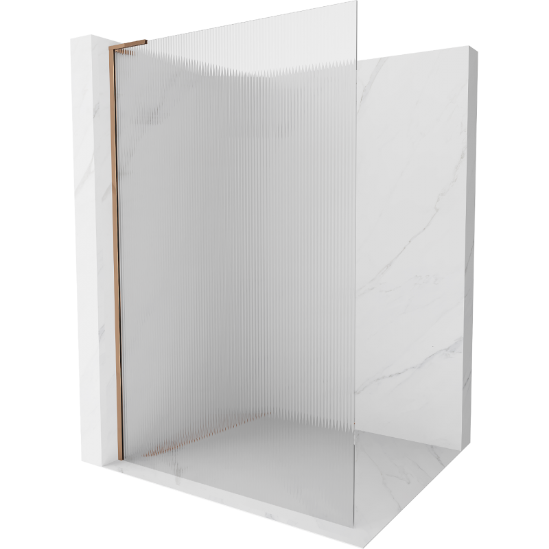 Mexen Kioto L parete doccia Walk-in 120 x 200 cm, righe, oro rosa - 800-120-103-60-09