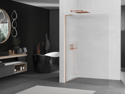 Mexen Kioto L ścianka prysznicowa Walk-in 90 x 200 cm, prążki, miedź szczotkowana - 800-090-103-65-09