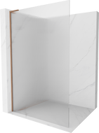 Mexen Kioto L stijena za tuširanje Walk-in 100 x 200 cm, pruge, brušeni bakar - 800-100-103-65-09