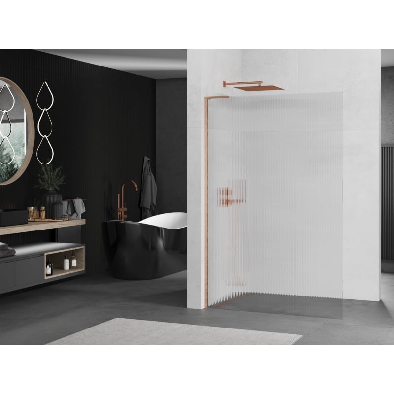 Mexen Kioto L dušisein Walk-in 100 x 200 cm, triibud, harjatud vask - 800-100-103-65-09