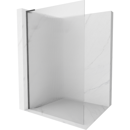 Mexen Kioto L ścianka prysznicowa Walk-in 70 x 200 cm, prążki, gun gray szczotkowany - 800-070-103-66-09