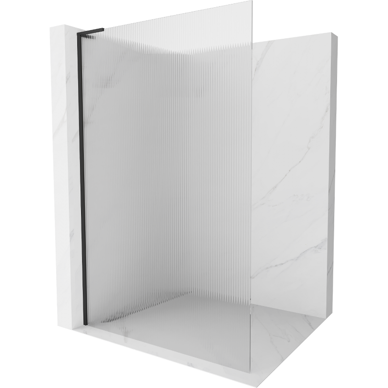 Mexen Kioto L ścianka prysznicowa Walk-in 120 x 200 cm, prążki, czarna - 800-120-103-70-09