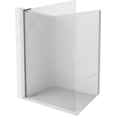 Mexen Kioto L ścianka prysznicowa Walk-in 120 x 200 cm, prążki, gun metal - 800-120-103-95-09