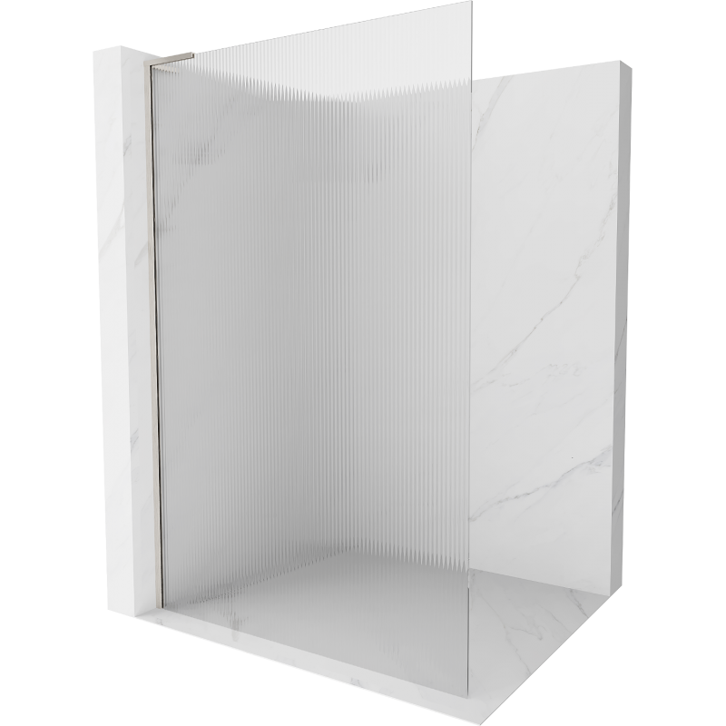 Mexen Kioto L parede de duche Walk-in 70 x 200 cm, riscas, níquel escovado - 800-070-103-97-09
