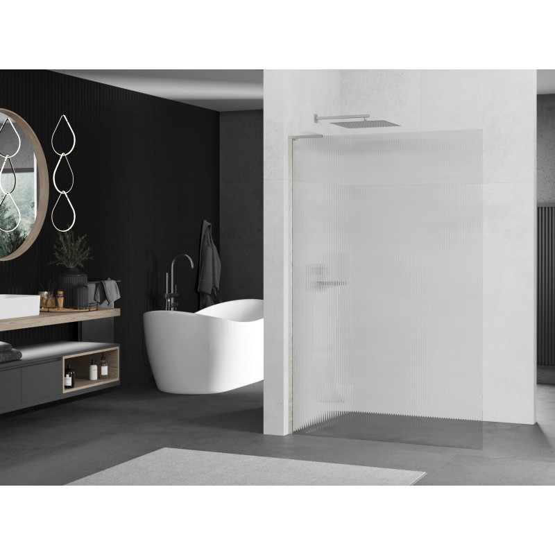 Mexen Kioto L dušisein Walk-in 80 x 200 cm, triibuline, harjatud nikkel - 800-080-103-97-09