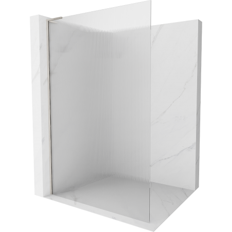 Mexen Kioto L paroi de douche Walk-in 100 x 200 cm, rayures, nickel brossé - 800-100-103-97-09