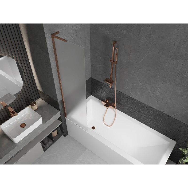 Mexen Next L paratia da bagno a 1 anta 50 x 150 cm, brina, oro rosa - 895-050-000-03-30-60