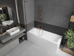 Mexen Next L παραβάν μπάνιου 1-φυλλο 50 x 150 εκ., παγετός, ροζ χρυσό - 895-050-000-03-30-60