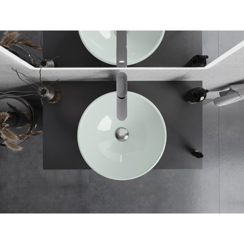 Mexen Mira lavatório de vidro de encastrar 42 x 42 cm, branco - 24124230