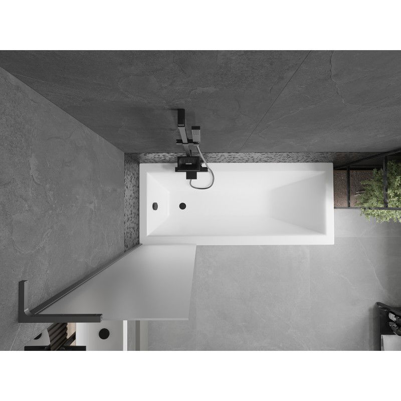 Mexen Next L paratia da vasca da bagno con 1 anta 50 x 150 cm, opaco, gun metal - 895-050-000-03-30-95