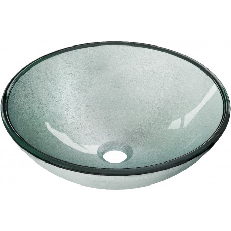 Mexen Mira glazen opbouw wastafel 42 x 42 cm, zilver - 24124211