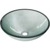 Mexen Mira glazen opbouw wastafel 42 x 42 cm, zilver - 24124211