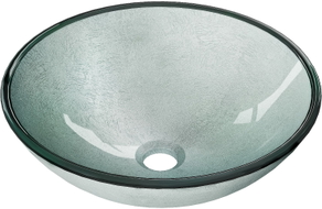 Mexen Mira glazen opbouw wastafel 42 x 42 cm, zilver - 24124211