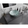 Mexen Mira glazen opbouw wastafel 42 x 42 cm, zilver - 24124211