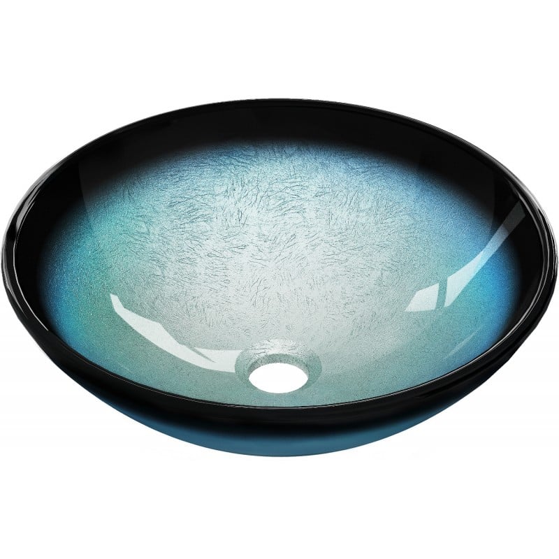 Mexen Mira lavabo en verre à poser 42 x 42 cm, bleu - 24124247