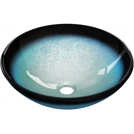 Mexen Mira lavabo en verre à poser 42 x 42 cm, bleu - 24124247